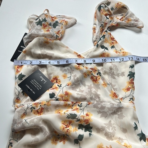 NWT Lulus Shadow Blossom Cream Floral Maxi Dress - Picture 11 of 12